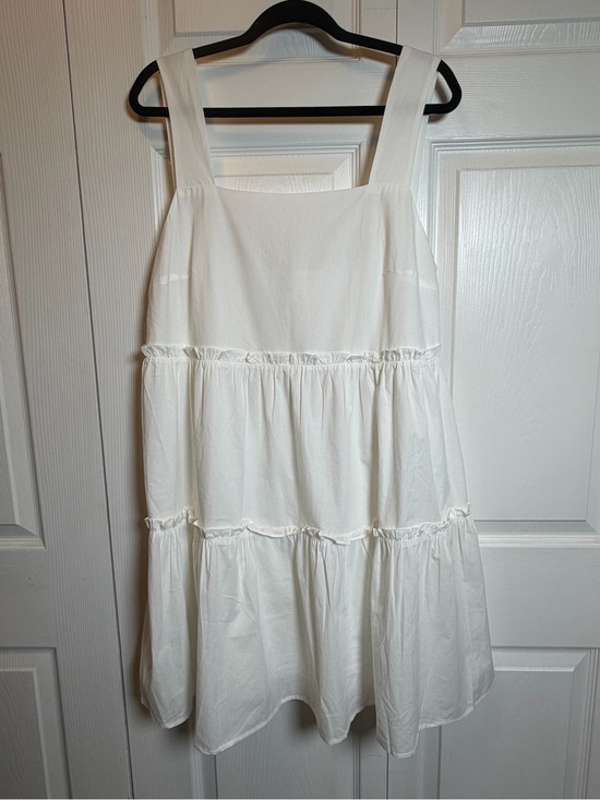 heyson Dresses & Skirts - Heyson White Tiered Babydoll Mini Dress 1XL Sleeveless NWT